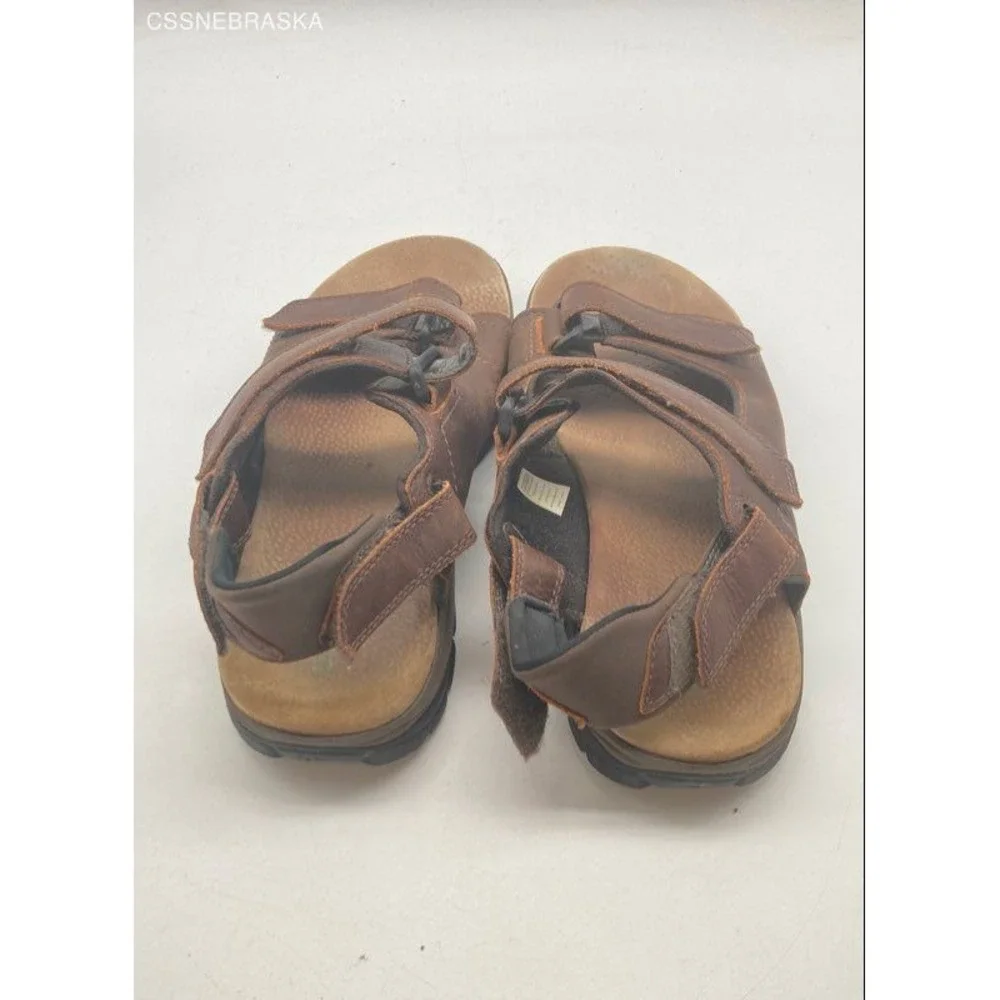 Dunham Brown Leather Strappy Sandals w/ Rubber Sole‎ - Size 10